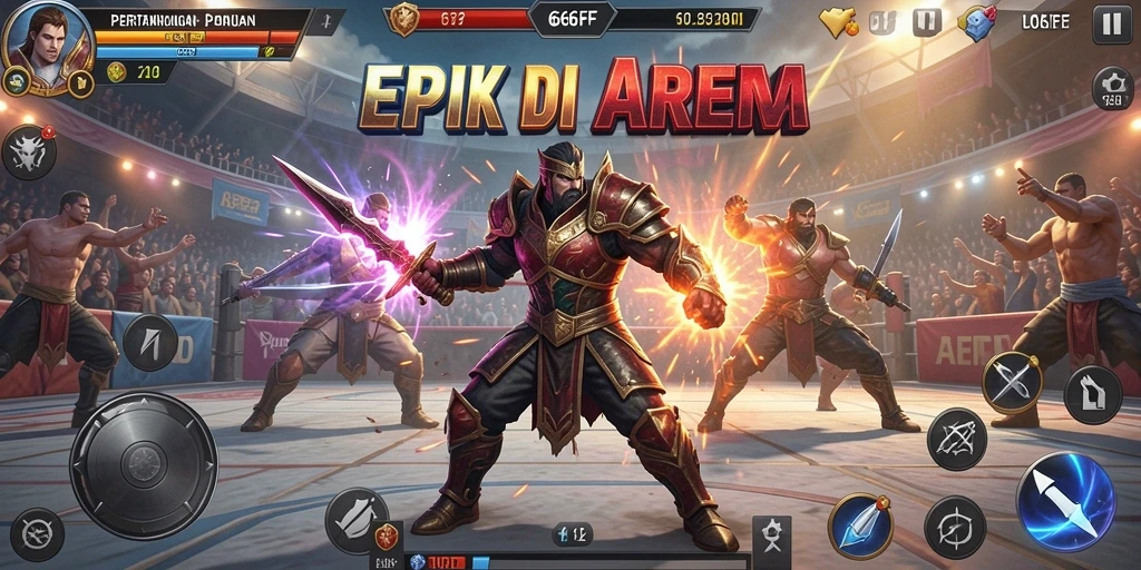 Tangkapan layar gameplay 666FF dalam pertarungan seru.