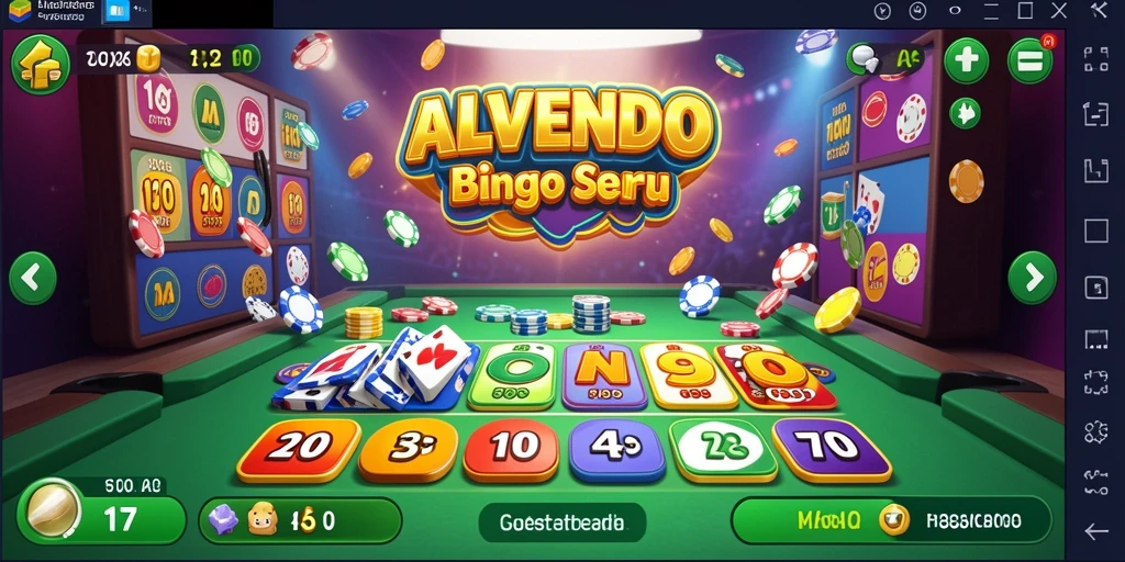 Tampilan permainan Bingo yang seru dan penuh warna di ALVENDO.