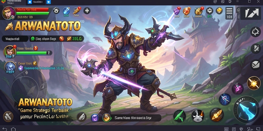 Tampilan gameplay seru dalam ARWANATOTO yang penuh strategi.