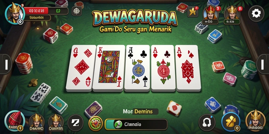 Gameplay DEWAGARUDA yang menarik dan seru dalam permainan Domino.