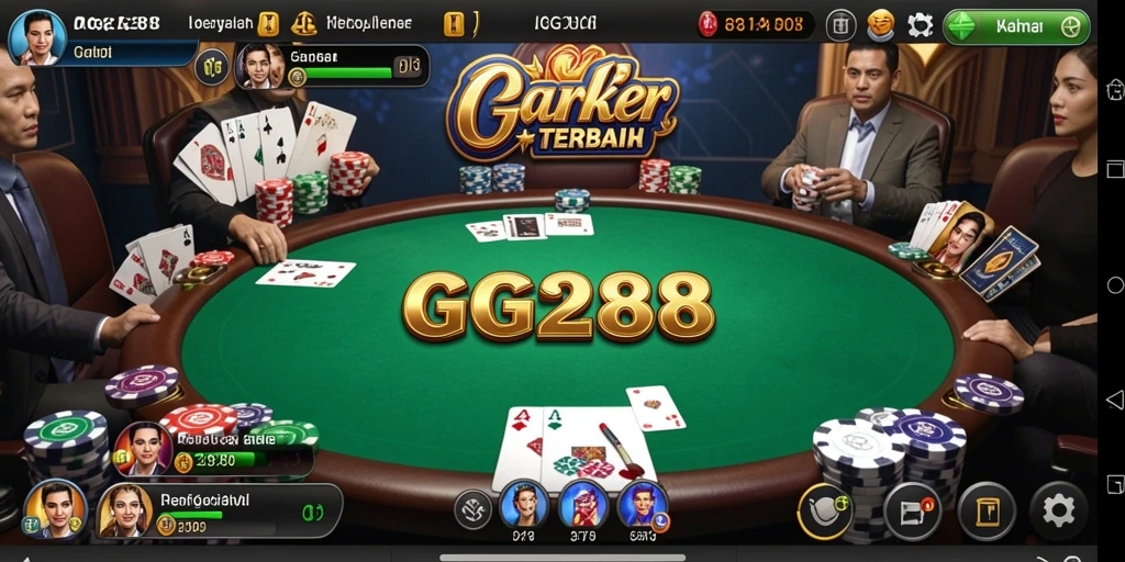 Tangkapan layar menampilkan aksi seru dalam permainan Poker di GG288.