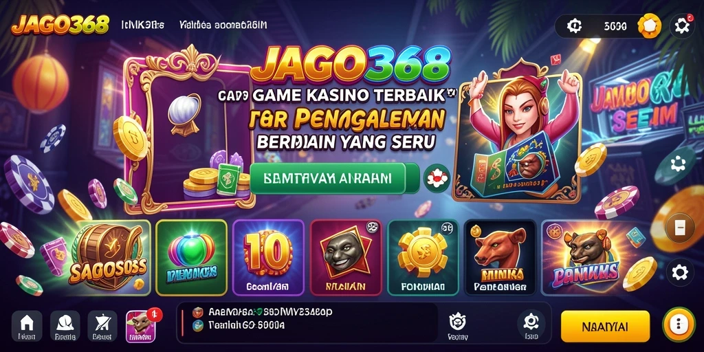 Tampilan gameplay seru dari aplikasi JAGO368 dengan beragam pilihan permainan Kasino.