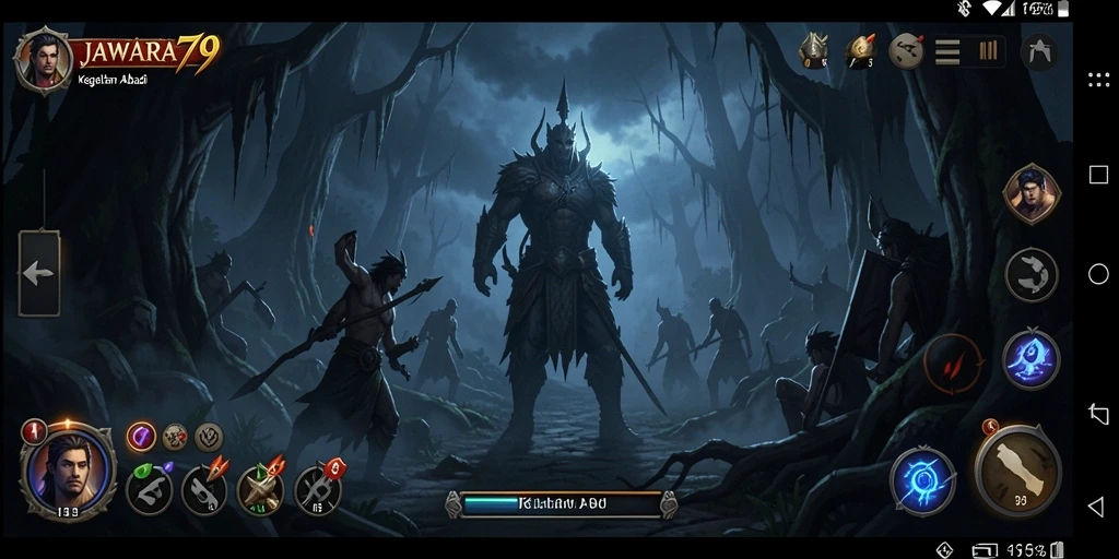 Tampilan gameplay menyeramkan di JAWARA79 dengan atmosfer mencekam.