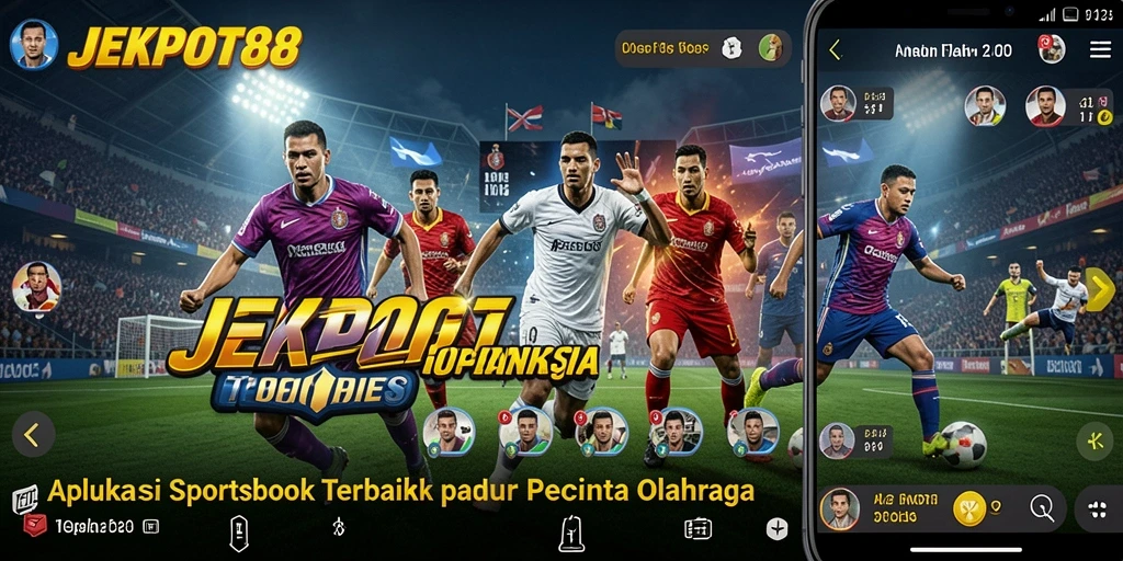 Screenshot utama JEKPOT88 menunjukkan gameplay taruhan olahraga yang dinamis.