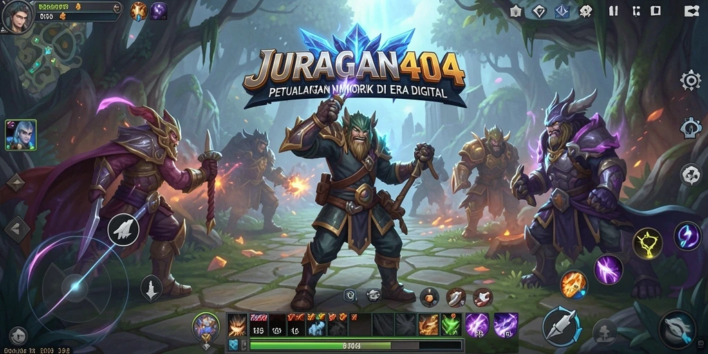 Tampilan seru dalam JURAGAN404 yang menunjukkan aksi gameplay MMORPG.