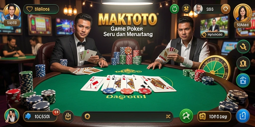 Tampilan gameplay Poker yang seru di MAKTOTO.